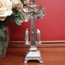 Load image into Gallery viewer, x SOLD Antique French Crucifix, Silver Plate Home Worship Christ on Cross, Jesus Figural. Religion. B11532
