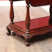 Load image into Gallery viewer, Vintage Australian Cedar Drop Leaf Drinks Trolley Side Table with End Drawers. B13143
