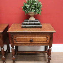 Load image into Gallery viewer, x SOLD Pair of Vintage French Lamp Tables or Bedside Table, with Single drawer, turned legs and reeding. B11842
