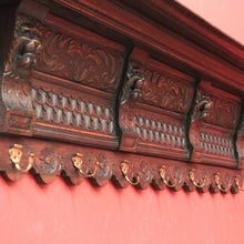 Load image into Gallery viewer, x SOLD Antique French Oak Coat Rack, Seven Hook, Carved Lion&#39;s Head Coat Rack. B11327
