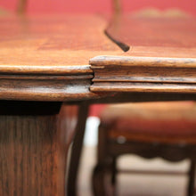 Load image into Gallery viewer, x SOLD Antique French Oak Two leaf extension Dining or Kitchen Table with Parquetry Top. B11812
