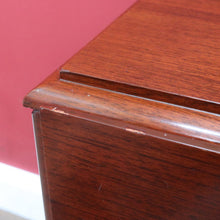 Load image into Gallery viewer, Vintage Australian Cedar Drop Leaf Drinks Trolley Side Table with End Drawers. B13143
