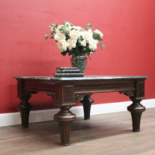 Load image into Gallery viewer, x SOLD Antique French Coffee Table, Oak and Green Mable Top Lamp Table or Coffee Table. B11823
