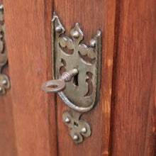 Load image into Gallery viewer, x SOLD Antique French Oak 2 Door 2 drawer Sideboard or Hall Cabinet Buffet, Linen Fold Carvings B11702
