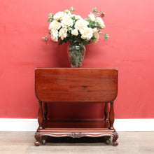 Load image into Gallery viewer, Vintage Australian Cedar Drop Leaf Drinks Trolley Side Table with End Drawers. B13143
