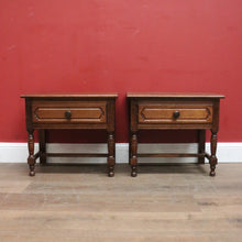 Load image into Gallery viewer, x SOLD Pair of Vintage French Lamp Tables or Bedside Table, with Single drawer, turned legs and reeding. B11842
