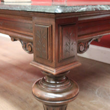 Load image into Gallery viewer, x SOLD Antique French Coffee Table, Oak and Green Mable Top Lamp Table or Coffee Table. B11823
