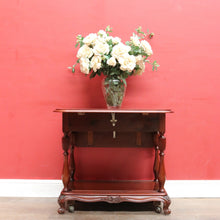 Load image into Gallery viewer, Vintage Australian Cedar Drop Leaf Drinks Trolley Side Table with End Drawers. B13143
