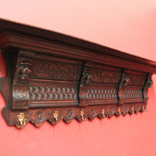 Load image into Gallery viewer, x SOLD Antique French Oak Coat Rack, Seven Hook, Carved Lion&#39;s Head Coat Rack. B11327
