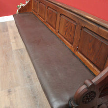 Load image into Gallery viewer, x SOLD Antique French Church Pew, Antique Oak Church or Gothic Hall Seat, Verandah Chair B11540
