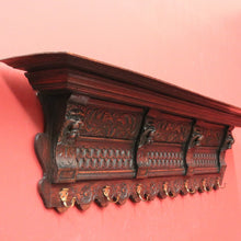 Load image into Gallery viewer, x SOLD Antique French Oak Coat Rack, Seven Hook, Carved Lion&#39;s Head Coat Rack. B11327
