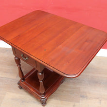 Load image into Gallery viewer, Vintage Australian Cedar Drop Leaf Drinks Trolley Side Table with End Drawers. B13143
