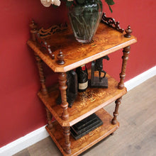 Load image into Gallery viewer, Antique English Walnut What Not, Three Tier Plant Stand or Display Shelf. B11937
