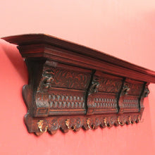 Load image into Gallery viewer, x SOLD Antique French Oak Coat Rack, Seven Hook, Carved Lion&#39;s Head Coat Rack. B11327
