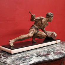 Load image into Gallery viewer, Antique French Bronze and Marble Statue, Art Deco Sculpture, Guislain 1930s B11366
