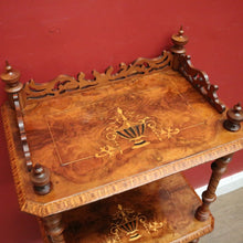 Load image into Gallery viewer, Antique English Walnut What Not, Three Tier Plant Stand or Display Shelf. B11937
