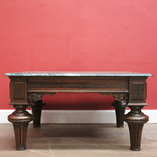 Load image into Gallery viewer, x SOLD Antique French Coffee Table, Oak and Green Mable Top Lamp Table or Coffee Table. B11823
