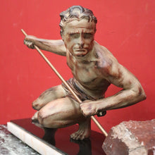 Load image into Gallery viewer, Antique French Bronze and Marble Statue, Art Deco Sculpture, Guislain 1930s B11366
