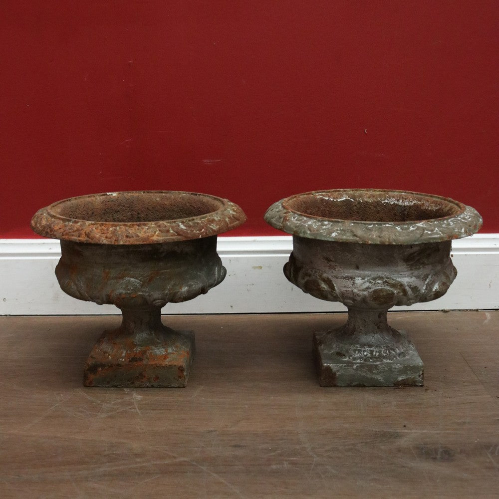 x SOLD A Pair of Antique French Cast Iron Staircase Base Jardinière Planters or Pot planters. B11862