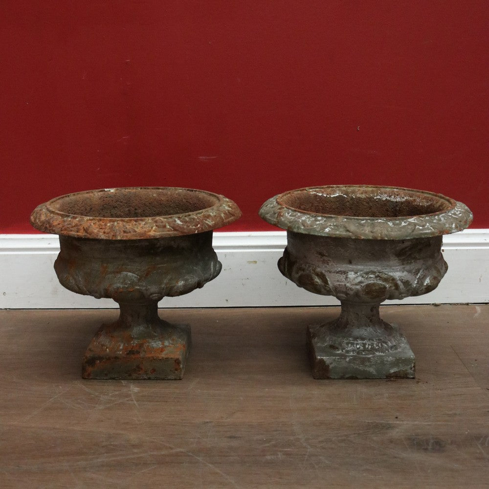 A Pair of Antique French Cast Iron Staircase Base Jardinière Planters or Pot planters. B11862