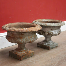 Load image into Gallery viewer, x SOLD A Pair of Antique French Cast Iron Staircase Base Jardinière Planters or Pot planters. B11862
