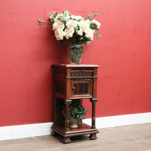 Load image into Gallery viewer, x SOLD Antique French rosewood and Marble Top Single Drawer Bedside Cabinet or Lamp Table B11996
