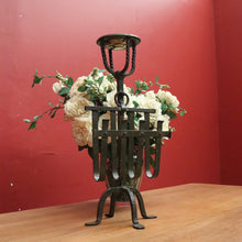 Load image into Gallery viewer, Antique French Hand-Forged Magazine Rack with Ashtray, Magazine Holder. B11424
