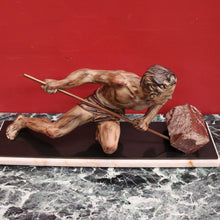 Load image into Gallery viewer, Antique French Bronze and Marble Statue, Art Deco Sculpture, Guislain 1930s B11366
