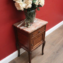 Load image into Gallery viewer, Antique French Hall Cabinet, Lamp Table or Bedside Cabinet, Oak and Marble c1880. B11968

