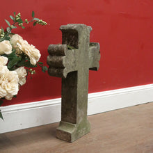 Load image into Gallery viewer, x SOLD Antique French Bluestone Cross, Religious Ornament, Home Devotion Cross. B11859
