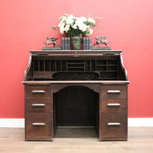 Load image into Gallery viewer, x SOLD Antique English Roll-top Desk, Office Desk, Home Office Desk, Drawers. B11970
