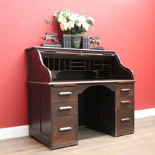 Load image into Gallery viewer, x SOLD Antique English Roll-top Desk, Office Desk, Home Office Desk, Drawers. B11970
