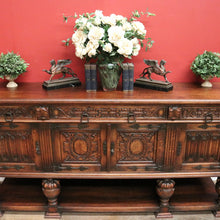Load image into Gallery viewer, x SOLD Antique Flemish Oak Sideboard, Felt Lined Hall Cupboard, Dining Room Sideboard B11462
