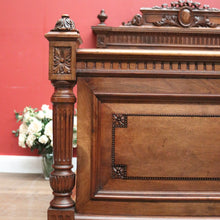 Load image into Gallery viewer, x SOLD Antique French Walnut Double Bed, including Side Rails, Slats, Headboard, and Foot. B11533
