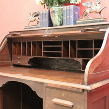 Load image into Gallery viewer, x SOLD Antique English Roll-top Desk, Office Desk, Home Office Desk, Drawers. B11970
