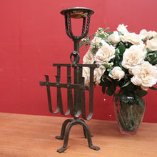 Load image into Gallery viewer, Antique French Hand-Forged Magazine Rack with Ashtray, Magazine Holder. B11424
