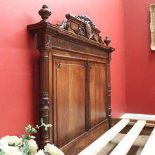 Load image into Gallery viewer, x SOLD Antique French Walnut Double Bed, including Side Rails, Slats, Headboard, and Foot. B11533
