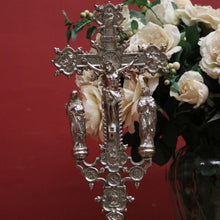 Load image into Gallery viewer, x SOLD Antique French Crucifix, Silver Plate Home Worship Christ on Cross. Religion. B11397
