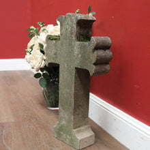 Load image into Gallery viewer, Antique French Bluestone Cross, Religious Ornament, Home Devotion Cross. B11859
