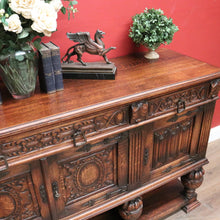 Load image into Gallery viewer, x SOLD Antique Flemish Oak Sideboard, Felt Lined Hall Cupboard, Dining Room Sideboard B11462
