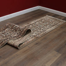 Load image into Gallery viewer, Hali Handmade Silk Persian Kashmir Hall Runner Rug in Cream and Pastel Tones. B13133
