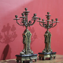 Load image into Gallery viewer, Pair of Antique French Table or Sideboard Candelabras, Candlestick Holders B11313
