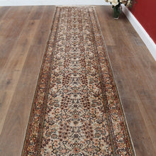 Load image into Gallery viewer, Hali Handmade Silk Persian Kashmir Hall Runner Rug in Cream and Pastel Tones. B13133
