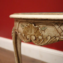 Load image into Gallery viewer, x SOLD Vintage French Circular Hand-painted Coffee Table, Cane Insert, Glass Top. B11580
