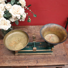 Load image into Gallery viewer, x SOLD French Force Cast Iron Market or Kitchen Scales with Brass Pans or Dishes, Decorative Display Piece. B11894

