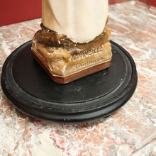 Load image into Gallery viewer, x SOLD Antique Italian Virgin Mary Statue under a Glass Dome on a Timber Plinth Base. B11728
