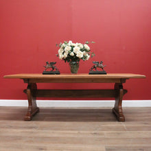 Load image into Gallery viewer, X Sold French Refectory Table, Twin Pedestal, Slab Top Kitchen Table, Dining Table. B11401
