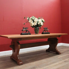 Load image into Gallery viewer, X Sold French Refectory Table, Twin Pedestal, Slab Top Kitchen Table, Dining Table. B11401
