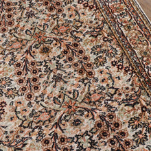 Load image into Gallery viewer, Hali Handmade Silk Persian Kashmir Hall Runner Rug in Cream and Pastel Tones. B13133
