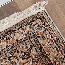 Load image into Gallery viewer, Hali Handmade Silk Persian Kashmir Hall Runner Rug in Cream and Pastel Tones. B13133
